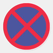 Geen staand of parkeerteken Classic ronde Stickers (Voorkant)
