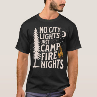 Geen Stadslichten Alleen Kampeeravonden Kamperende T-shirt