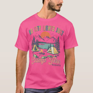 Geen stadslichten alleen kampvuur nachten grappig t-shirt