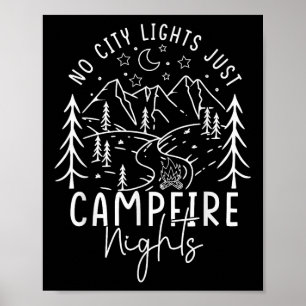 Geen stadslichten, alleen kampvuur nachten zomer v poster