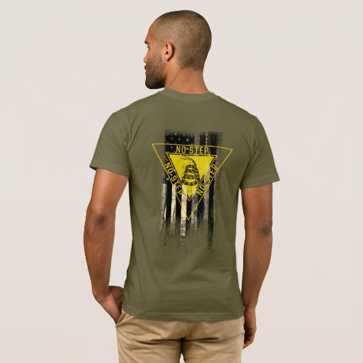 GEEN STAP GADSDEN SLANG AMERIKAANSE VLAG T-SHIRT (Achterkant volledig)