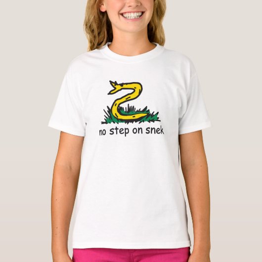 Geen stap in de richting van gadsden parody SnekRi T-shirt (Voorkant)