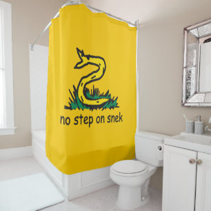 Geen stap op snek memes Gadsden parodie SnekRight Douchegordijn