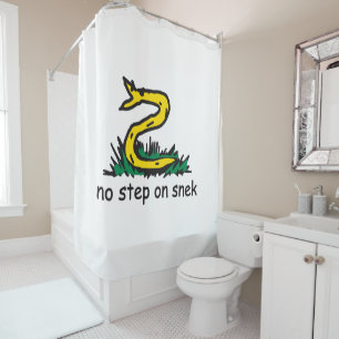 Geen stap op snek memes Gadsden parodie SnekRight Douchegordijn