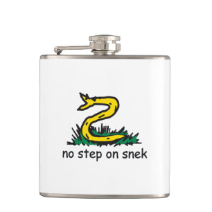 Geen stap op snek memes Gadsden parodie SnekRight Heupfles