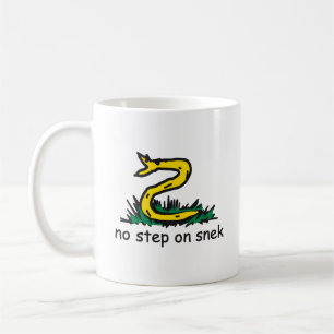 Geen stap op snek memes Gadsden parodie SnekRight Koffiemok