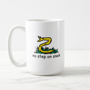 Geen stap op snek memes Gadsden parodie SnekRight Koffiemok