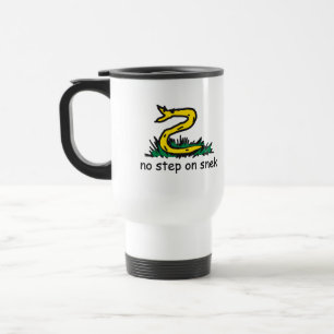Geen stap op snek memes Gadsden parodie SnekRight Reisbeker