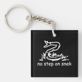 Geen stap op snek memes Gadsden parodie SnekRight Sleutelhanger