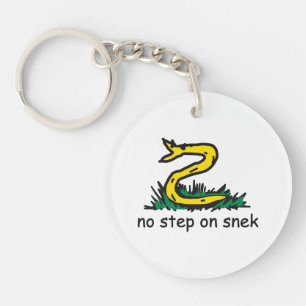 Geen stap op snek memes Gadsden parodie SnekRight Sleutelhanger