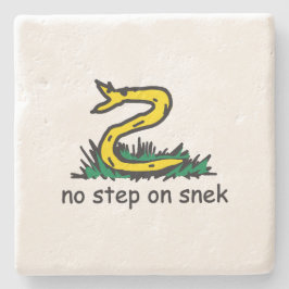 Geen stap op snek memes Gadsden parodie SnekRight Stenen Onderzetter