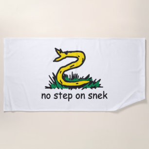 Geen stap op snek memes Gadsden parodie SnekRight Strandlaken