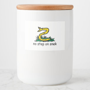 Geen stap op snek memes Gadsden parodie SnekRight Voedselcontainer Etiket
