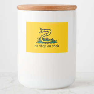 Geen stap op snek memes Gadsden parodie SnekRight Voedselcontainer Etiket