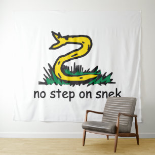 Geen stap op snek memes Gadsden parodie SnekRight Wandkleed