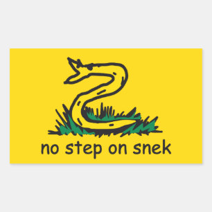 Geen stap op snek memes Gadsden SnekRechts geel Rechthoekige Sticker
