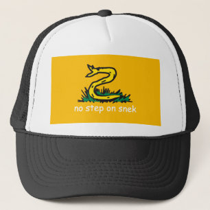 Geen stap op snek memes Gadsden SnekRechts geel Trucker Pet