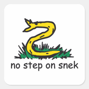 Geen stap op snek memes Gadsden SnekRechts geel Vierkante Sticker