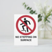 Geen stappen op het oppervlak, verbodsteken briefkaart (Staand voorkant)