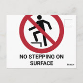 Geen stappen op het oppervlak, verbodsteken briefkaart (Achterkant)