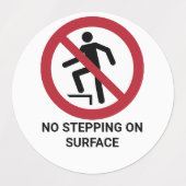 Geen stappen op het oppervlak, verbodsteken labels (Design 2)
