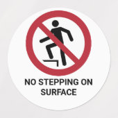 Geen stappen op het oppervlak, verbodsteken labels (Design 1)