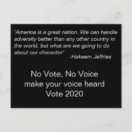 Geen stem, geen stem Hakeem Jeffries Quote Briefkaart