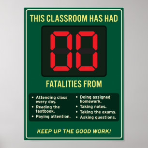 Geen sterfgevallen door goede schoolgewoonten. poster