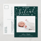 Geen Stille Nachten Meer Kerst Baby Aankondiging (Voorkant / Achterkant)