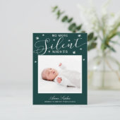 Geen Stille Nachten Meer Kerst Baby Aankondiging (Staand voorkant)