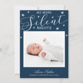 Geen stille nachten meer Kerstmis geboorteaankondi Feestdagenkaart (Voorkant)