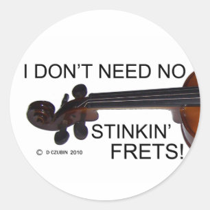 Geen Stinkin Frets Ronde Sticker