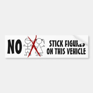 GEEN Stomme Stokpoppetjesgezinnen op dit Voertuig Bumpersticker