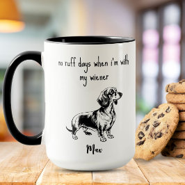 Geen stoute dagen met mijn wiener dachshund zwart mok