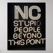 Geen stoute mensen boven dit punt grappige neonbor poster (Voorkant)