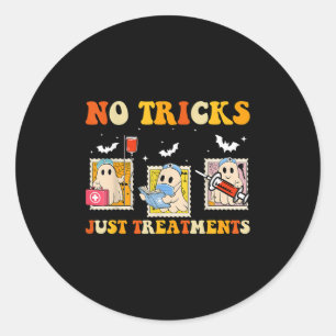 Geen Streken Alleen S Grappige Halloween Geest Ver Ronde Sticker
