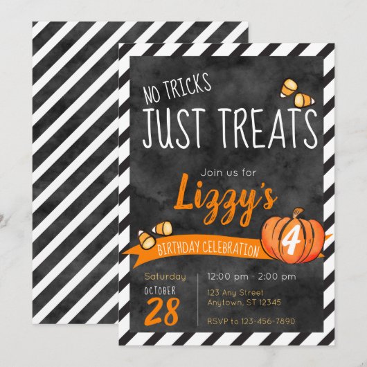 Geen Streken Alleen Snoep Snoep Halloween Verjaard Kaart (Voorkant / Achterkant)