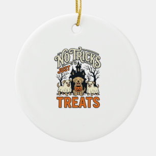 Geen Streken Alleen Snoepjes Halloween Hond Geest Keramisch Ornament