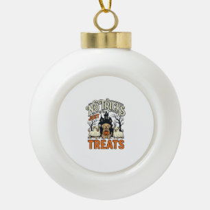 Geen Streken Alleen Snoepjes Halloween Hond Geest Keramische Bal Ornament