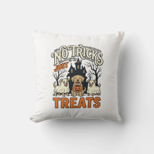 Geen Streken Alleen Snoepjes Halloween Hond Geest Kussen