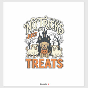 Geen Streken Alleen Snoepjes Halloween Hond Geest  Sticker