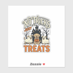 Geen Streken Alleen Snoepjes Halloween Hond Geest  Sticker