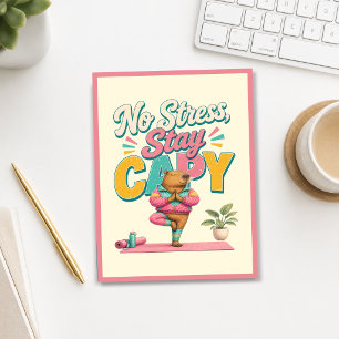 Geen Stress Blijf Capy! Yoga Chille Capybara Briefkaart