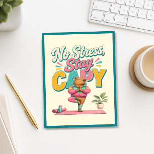 Geen Stress Blijf Capy! Yoga Chille Capybara Briefkaart
