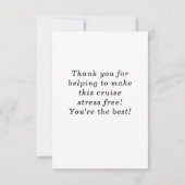 Geen stress cruising crew bedankkaart (Achterkant)