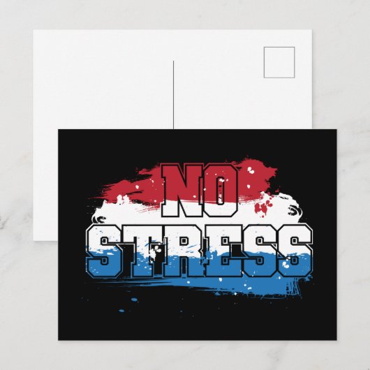Geen Stress - Rood Wit Blauw Positieve Mentaliteit Briefkaart (Voorkant / Achterkant)