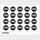 Geen stress - rood wit blauw positieve mindset ronde sticker (Vel)