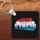 Geen stress - rood wit blauw positieve mindset sleutelhanger (Voorkant)