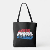 Geen stress - rood wit blauw positieve mindset tote bag (Achterkant)