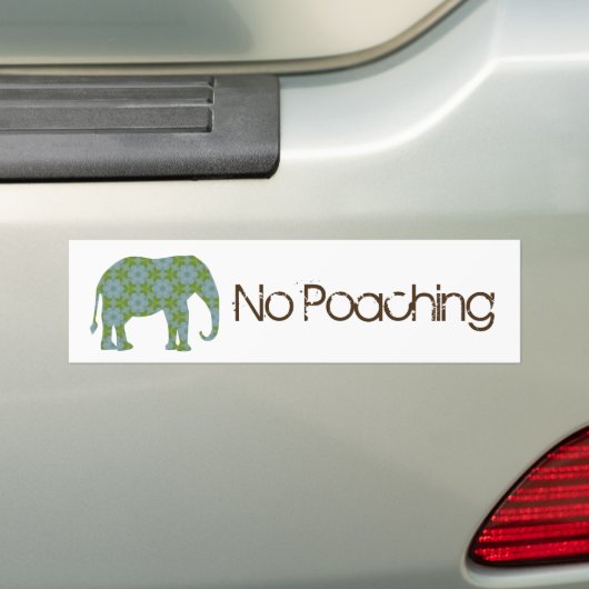 Geen stroperij Floral Wilde Elephant Bumpersticker (Op auto)